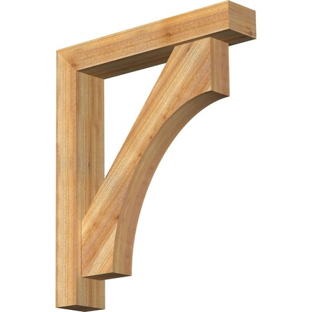 Ekena Millwork Westlake Block Rough Sawn Bracket w/ Offset Brace, Western Red Cedar, 6"W x 32"D x 38"H BKT0604X32X38WTL05RWR